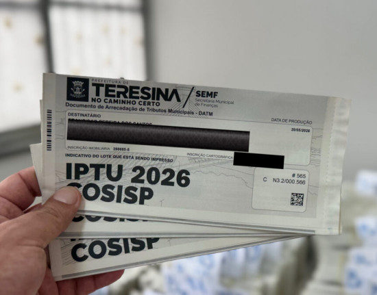 Teresina tem até 30 de junho para o pagamento do IPTU e REFIS 2026