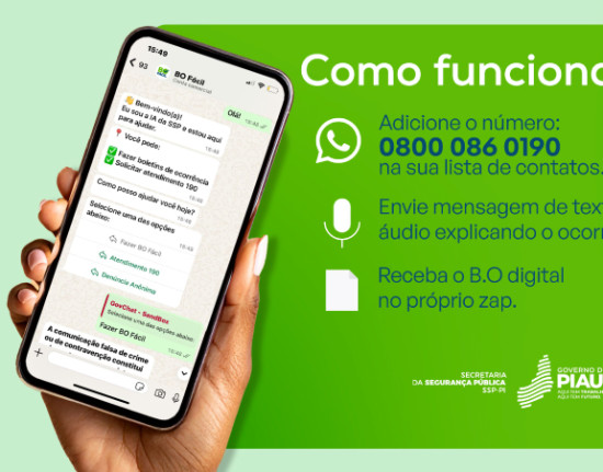 Piauí lança primeiro BO via WhatsApp do Brasil na segunda (30)