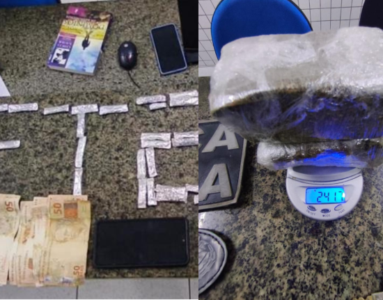 Mulher é presa e adolescente conduzida após apreensão de drogas em Ilha Grande