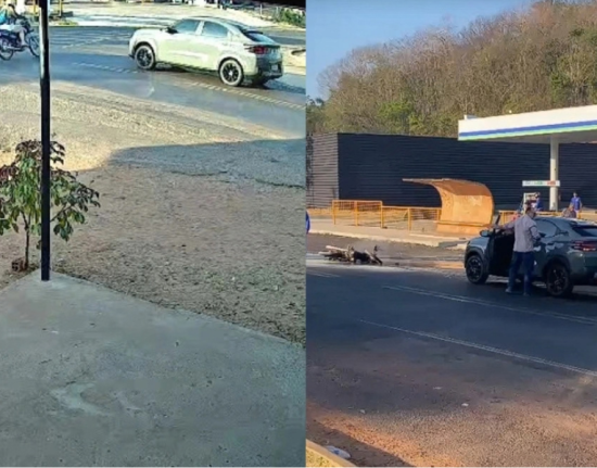 Motociclista fica ferida após colisão com carro e moto pegar fogo em Teresina