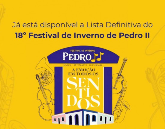 Divulgada lista definitiva dos artesãos selecionados para o 18º Festival de Inverno de Pedro II