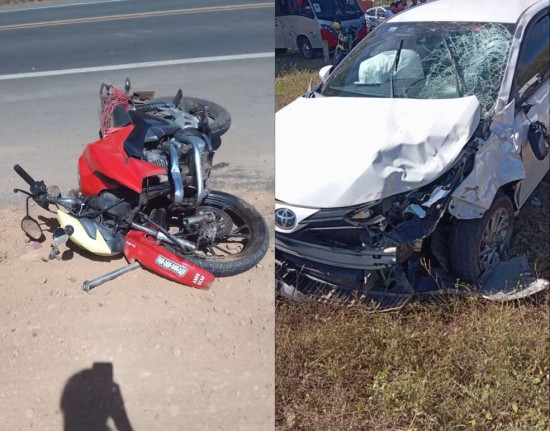 Duas pessoas morrem e uma fica ferida em colisão entre carro e moto em Altos