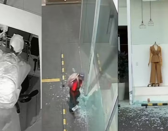 Ladrões quebram vidro e furtam loja a poucos metros de delegacia