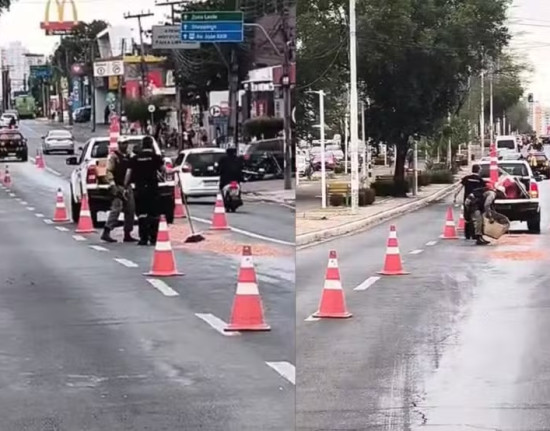 Óleo derramado interdita trecho da Frei Serafim em Teresina
