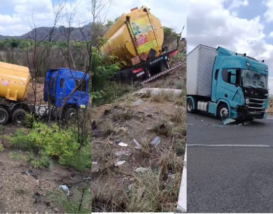 Colisão entre caminhões causa vazamento de gasolina no Piauí