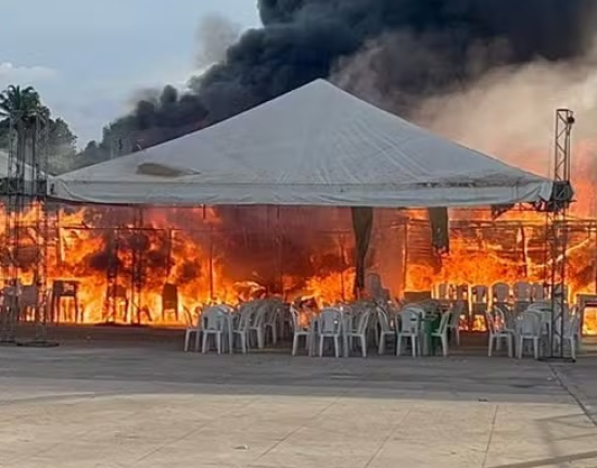 Incêndio danifica barracas do festejo de São Sebastião em Lagoinha do Piauí