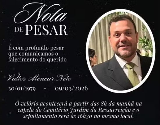 Morre Valter Alencar Neto publicitário e neto do fundador da TV Clube em Teresina