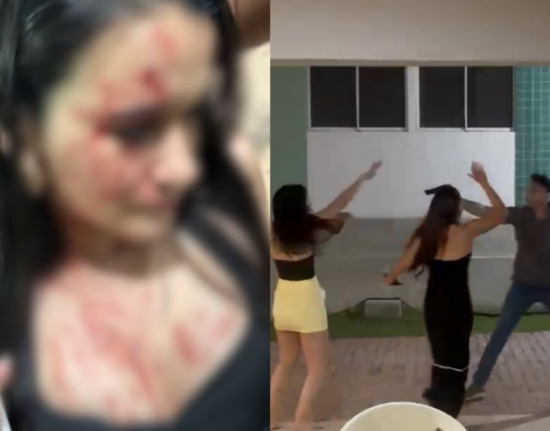 Homem é flagrado agredindo jovens com arma durante discussão em condomínio