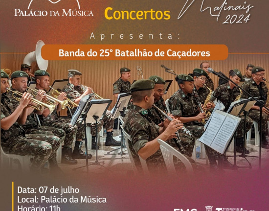 Projeto Concertos Matinais apresenta Banda de Música neste domingo (07)