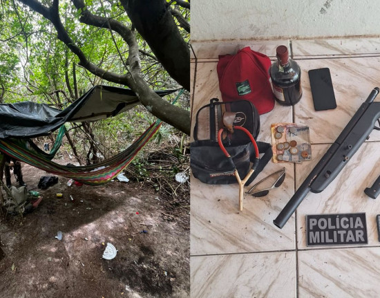 Polícia encontra arma e dinheiro em acampamento em Parnaíba