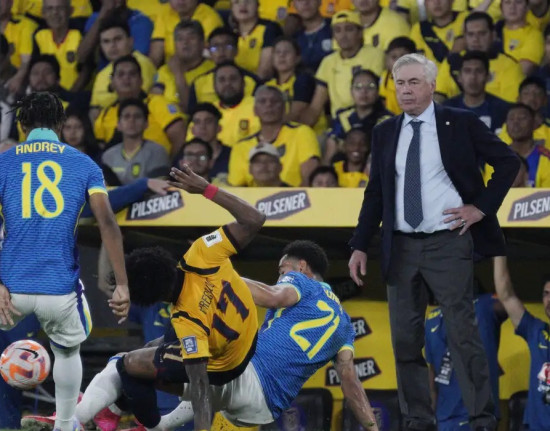 Brasil joga mal e fica no 0 a 0 com o Equador na estreia de Ancelotti
