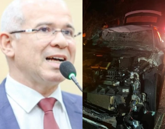Deputado Tiago Vasconcelos sofre acidente após colisão com animais