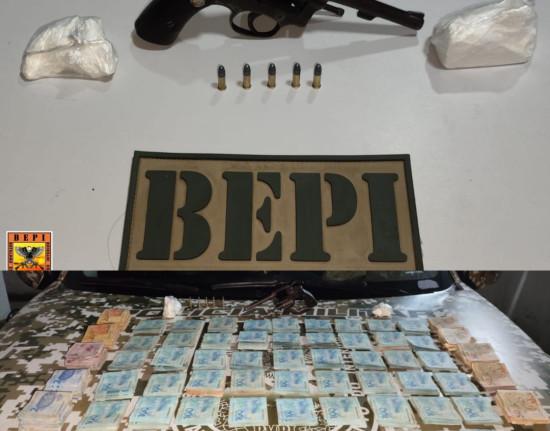 BEPI apreende arma, drogas e R$ 50 mil em operação na zona Leste