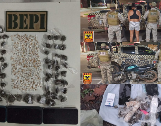 PM estoura ponto de venda de drogas e apreende quase 350 porções no Norte do Piauí