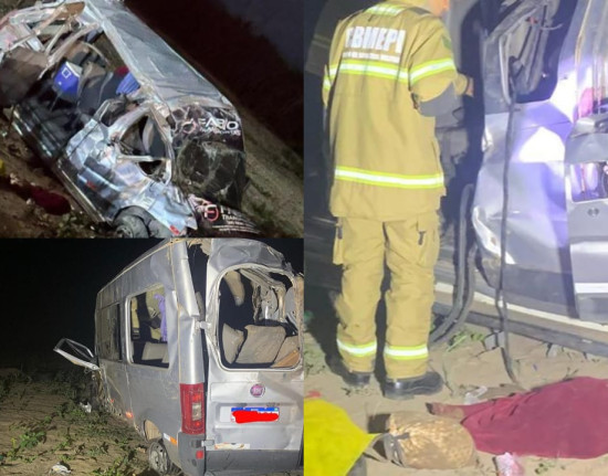 Três pessoas morrem em acidente com van na PI-141 no Piauí
