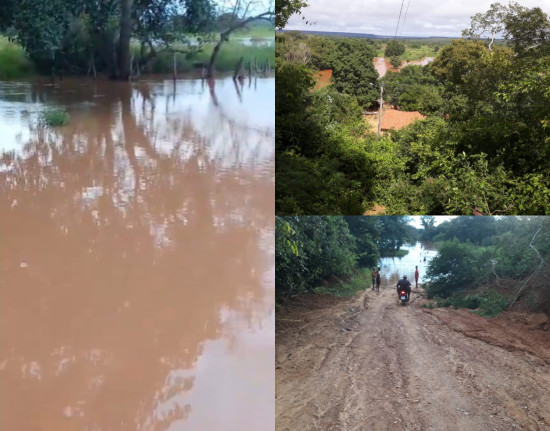 Cheia destrói ponte e deixa quilombolas isolados no Sul do Piauí