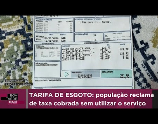 TARIFA DE ESGOTO: população reclama de taxa cobrada sem utilizar o serviço