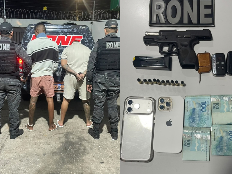 Dois homens são presos com pistola 9mm na zona Norte de Teresina