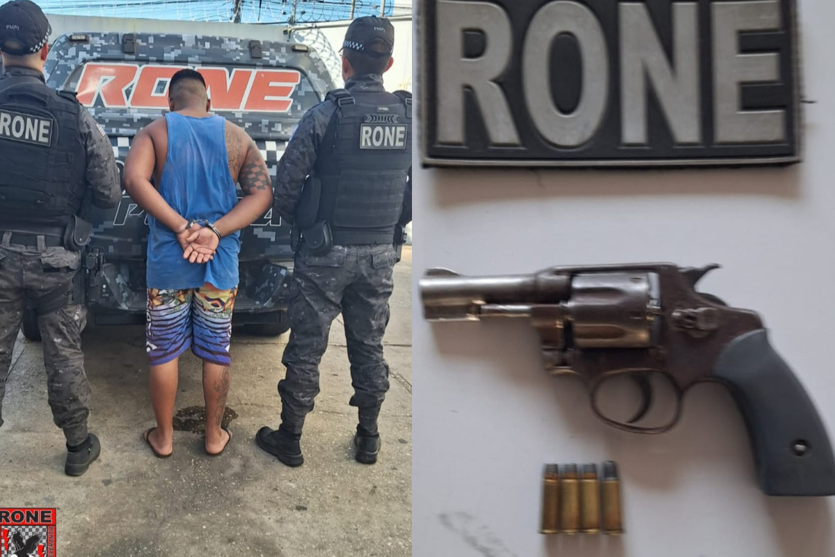 Homem com mandado por roubo é preso com arma na zona Norte