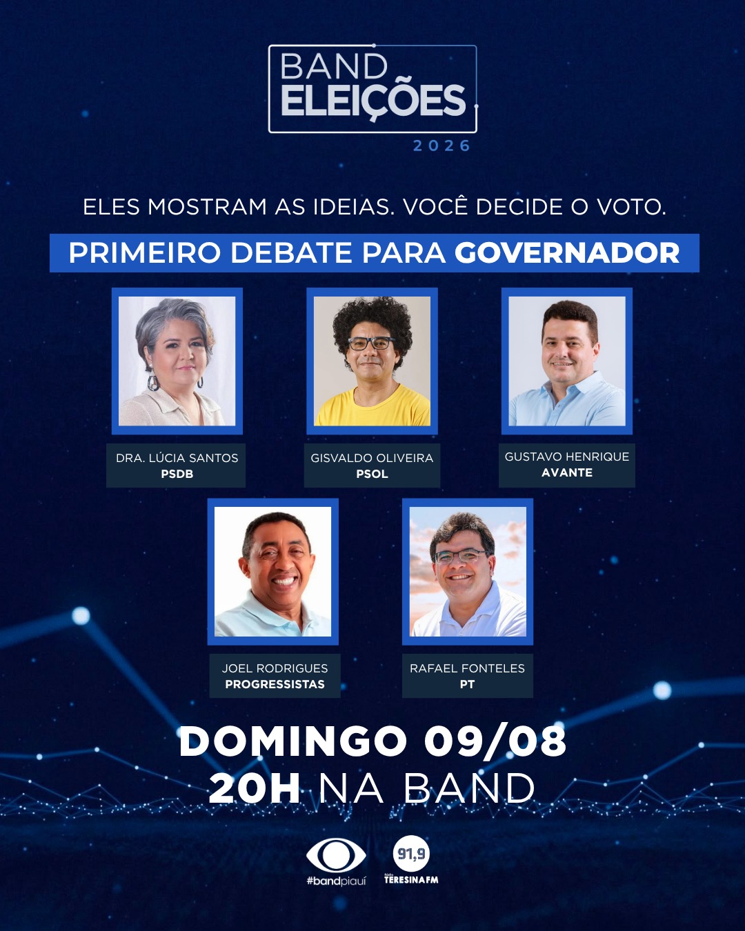 Veja o que os candidatos vão discutir no debate da Band Piauí