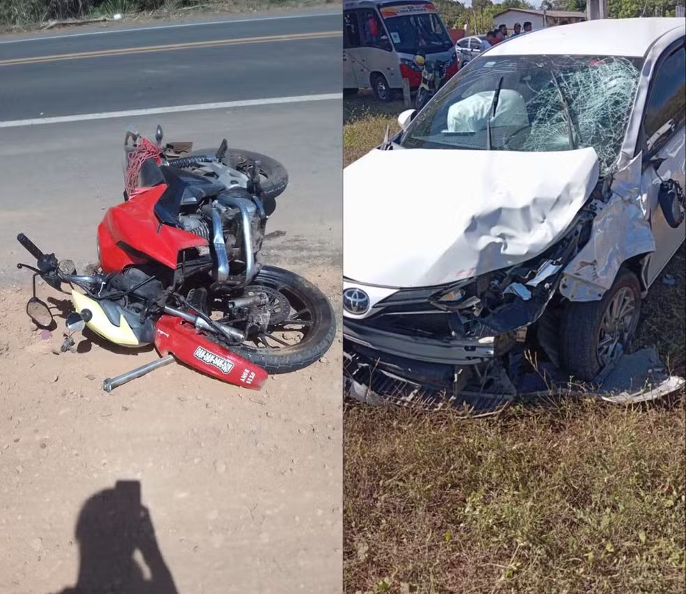 Duas pessoas morrem e uma fica ferida em colisão entre carro e moto em Altos