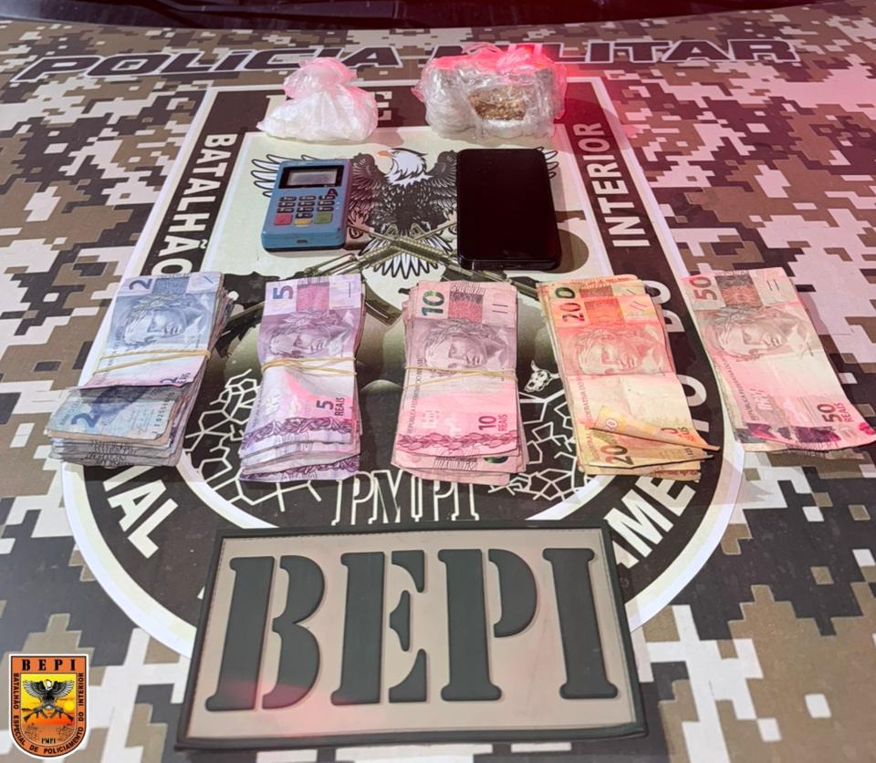 Polícia apreende drogas e dinheiro em bar da zona Norte de Teresina