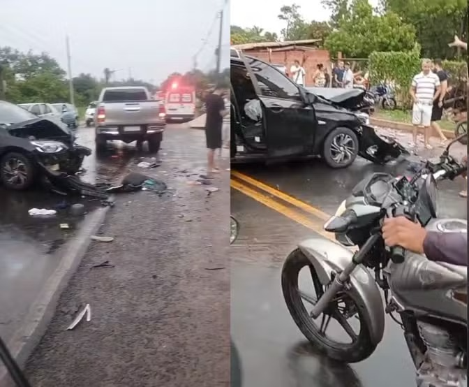 Acidente deixa feridos e provoca congestionamento na Avenida Camilo Filho