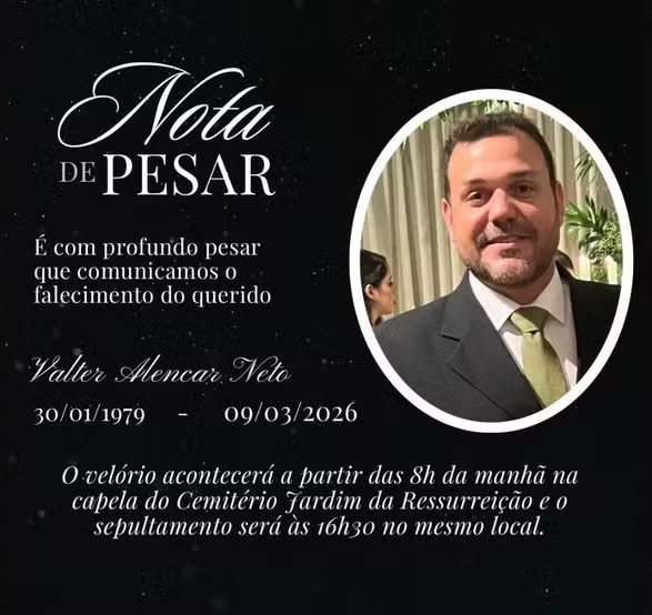 Morre Valter Alencar Neto publicitário e neto do fundador da TV Clube em Teresina