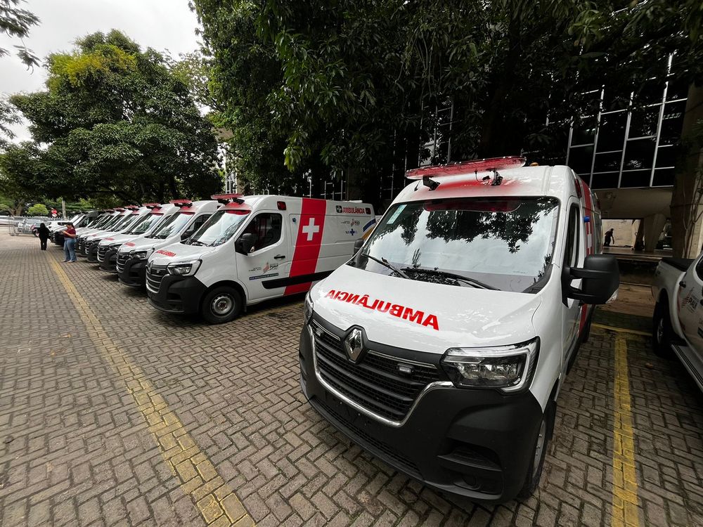 Governo entrega 10 novas ambulâncias para hospitais da rede estadual de saúde nesta quarta-feira