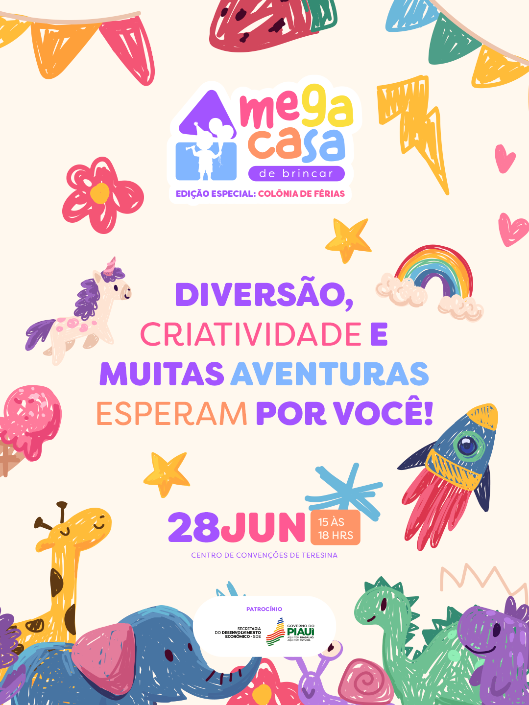 Neste Domingo (28), A Mega Casa de Brincar - Edição Colônia de Férias acontece em Teresina