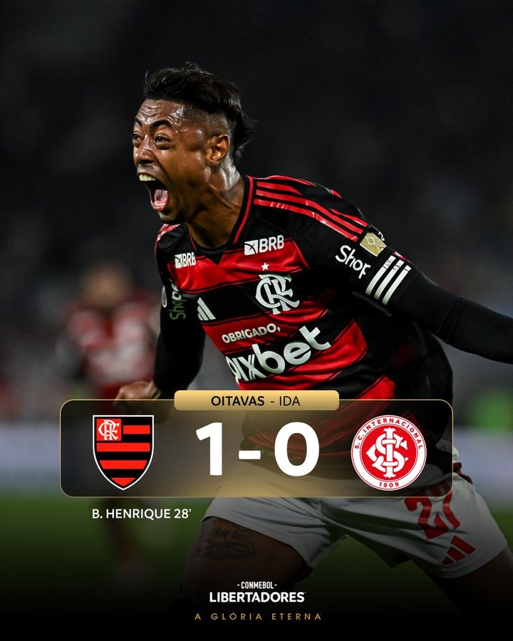 Fla vence e abre vantagem sobre Inter nas oitavas da Libertadores