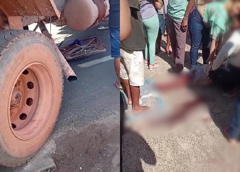 Idoso fica ferido após colisão com caçamba em Altos