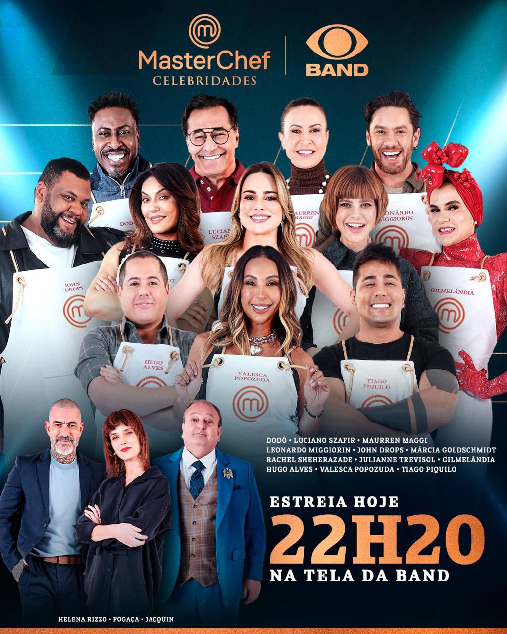 Estreia do MasterChef Celebridades reúne 12 famosos em disputa inédita na Band