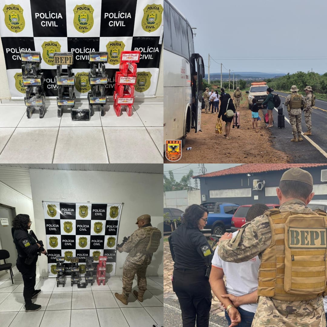 Operação apreende quase 50 kg de cocaína em ônibus em Oeiras