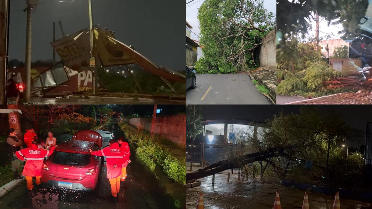 Chuva intensa provoca alagamentos e quedas de árvores em Teresina