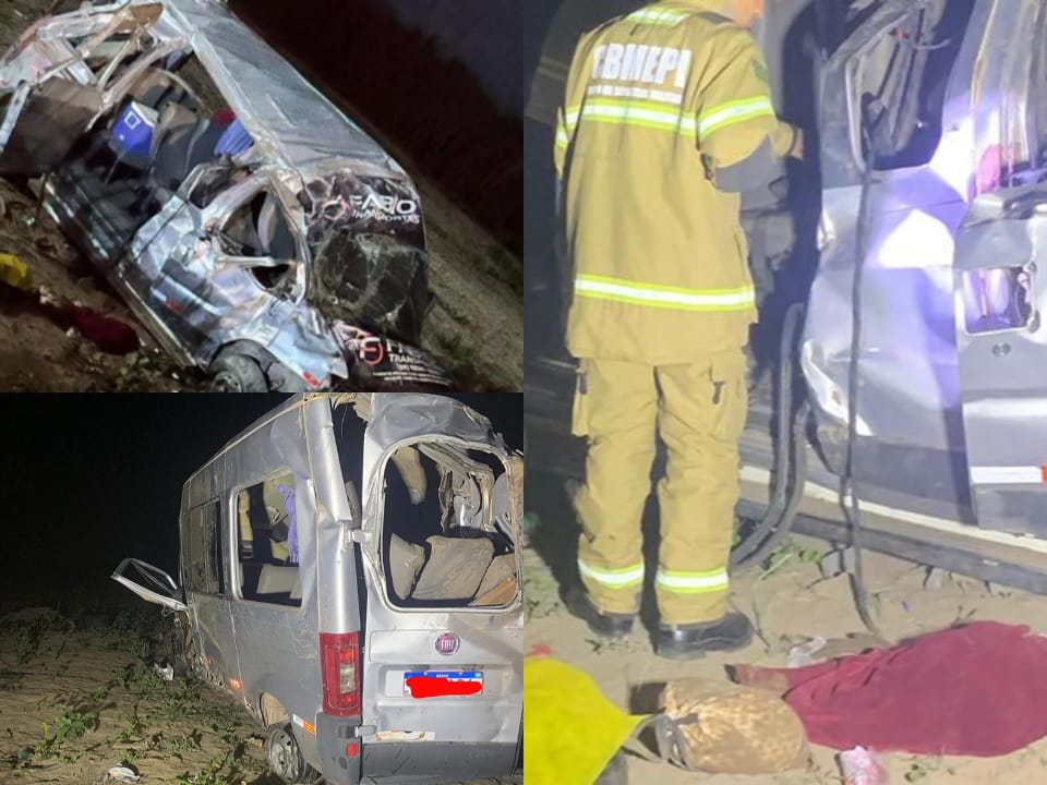 Três pessoas morrem em acidente com van na PI-141 no Piauí