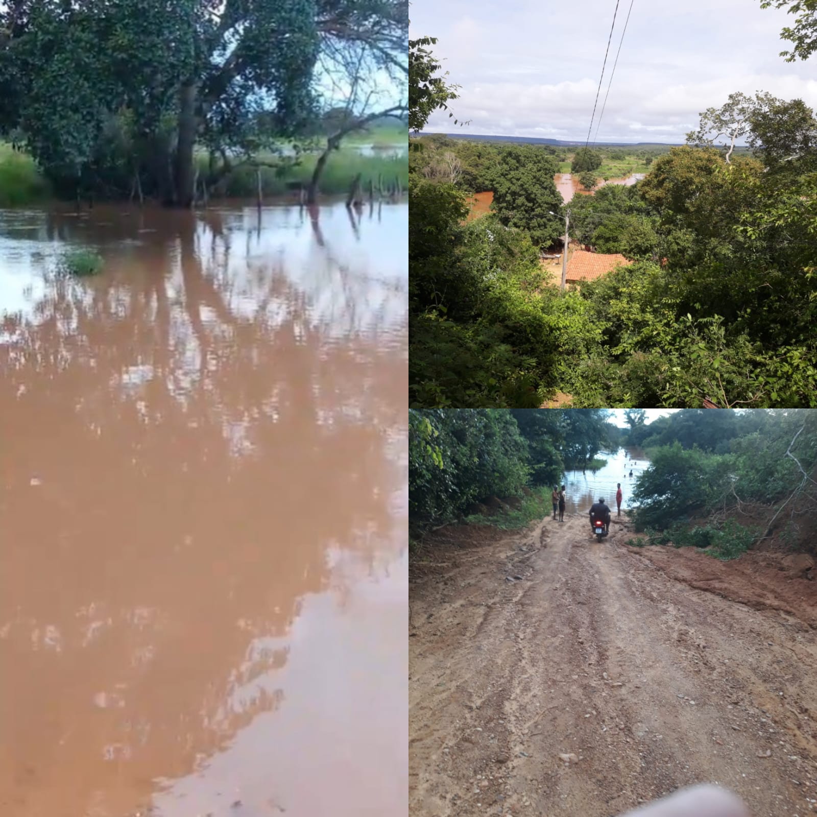 Cheia destrói ponte e deixa quilombolas isolados no Sul do Piauí