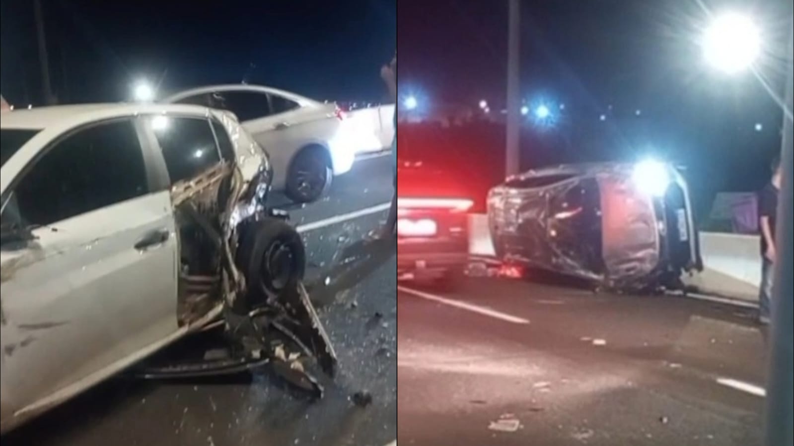 Acidente no viaduto da Miguel Rosa deixa ferido e causa interdição parcial