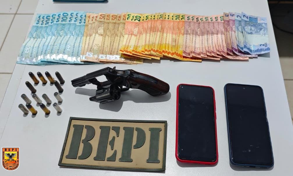 Duas pessoas são presas e armamento é apreendido após PM-PI cumprir mandado no sul do Estado