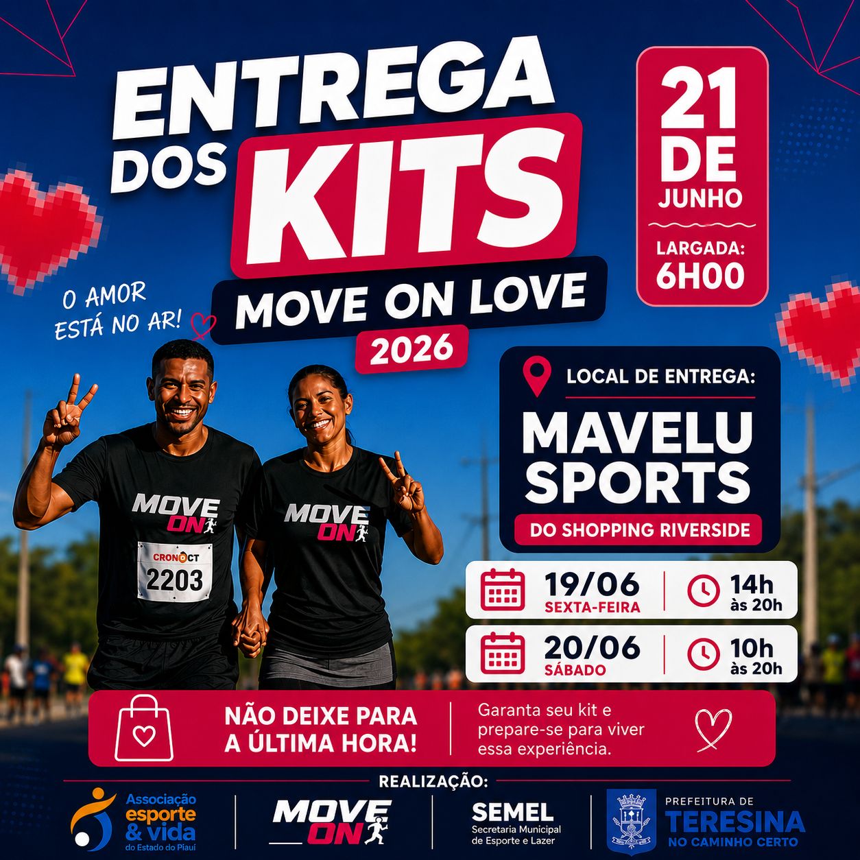 Atletas teresinenses se preparam para a Corrida Move On Love 2026