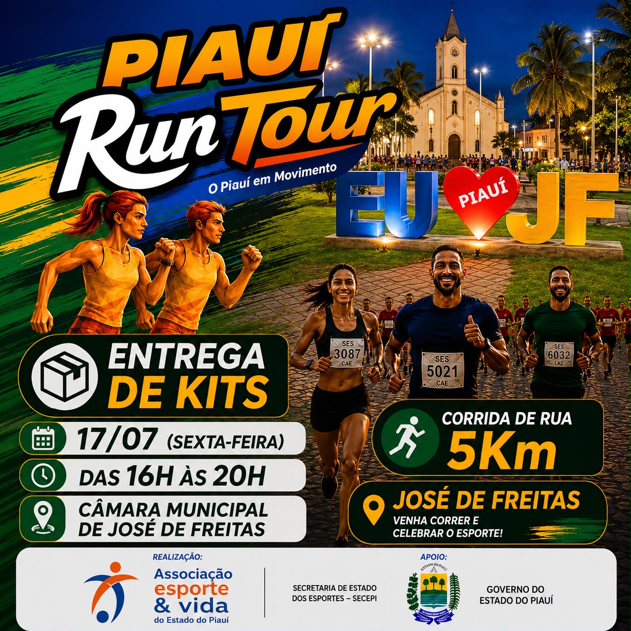 José de Freitas recebe a terceira etapa da Corrida de Rua Piauí Run Tour, neste sábado (18)