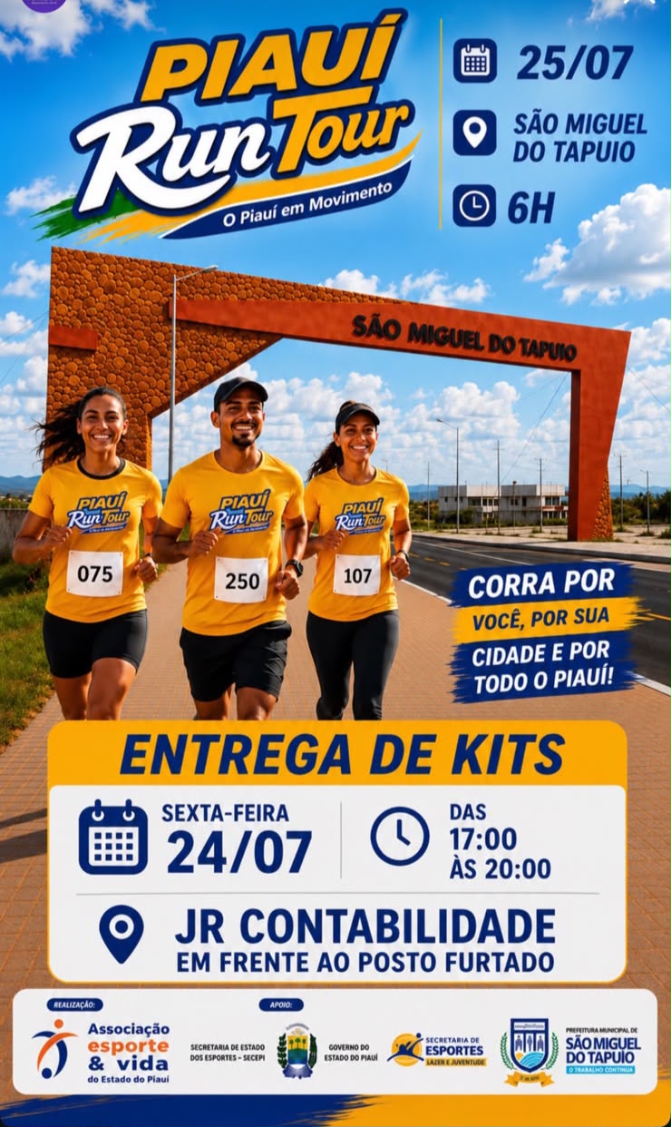 São Miguel do Tapuio vai receber a quarta etapa da Corrida de Rua Piauí Run Tour neste sábado