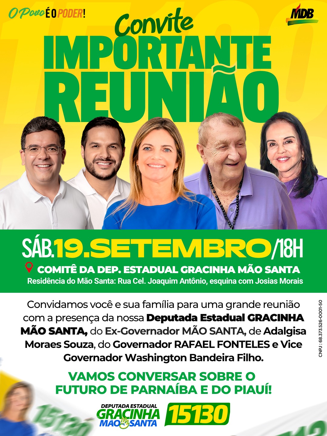 Encontro histórico reúne Gracinha, Mão Santa e governador Rafael Fonteles em Parnaíba